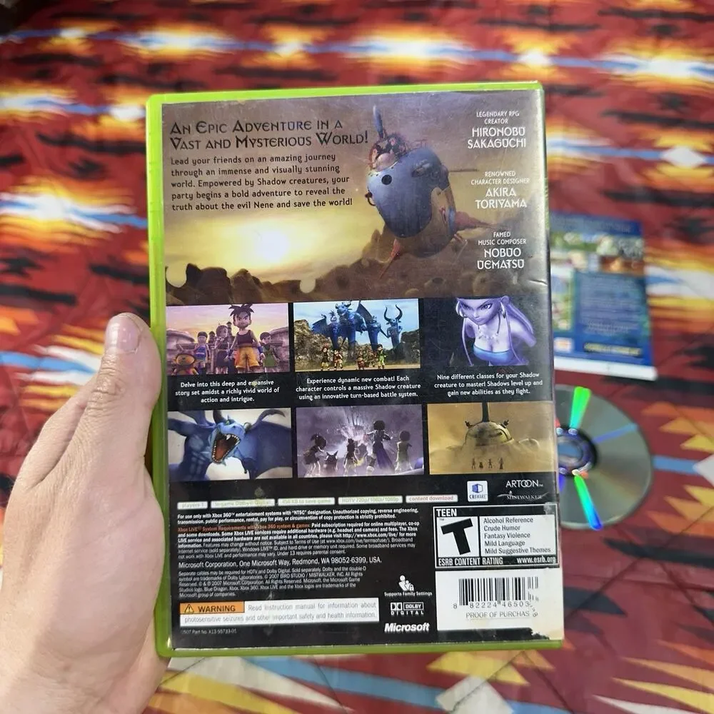 Blue Dragon (Microsoft Xbox 360, 2007) CIB 3 Disc Tested & Working!